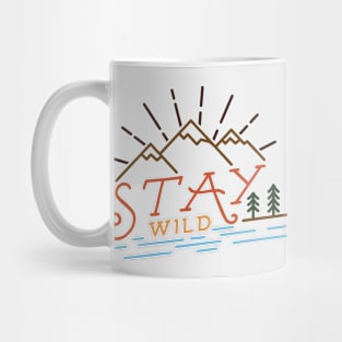 Stay Wild // Retro Camping Line Art Mug